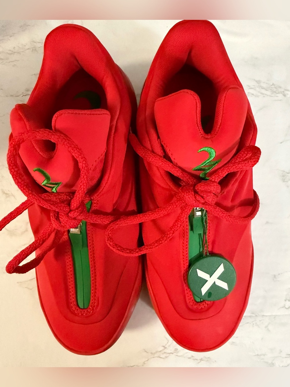 Men’s Red Zip-Front Performance Sneakers - Picture 2 of 8